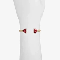 Monet Jewelry Womens Red Glass Heart Bangle Bracelet