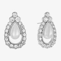 Monet Jewelry Timeless Glass Simulated Pearl 21mm Stud Earrings