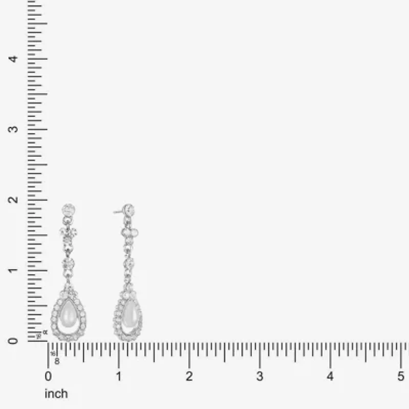 Monet Jewelry Timeless Womens Glass Simulated Pearl Hypoallergenic Drop Earrings