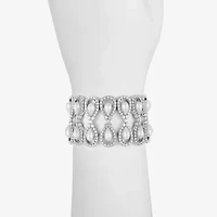 Monet Jewelry Timeless Womens Glass Simulated Pearl Stretch Bracelet