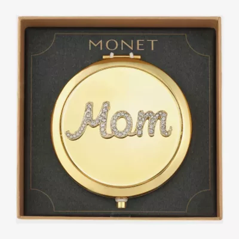 Monet Jewelry Mom Gold Tone Compact Mirror