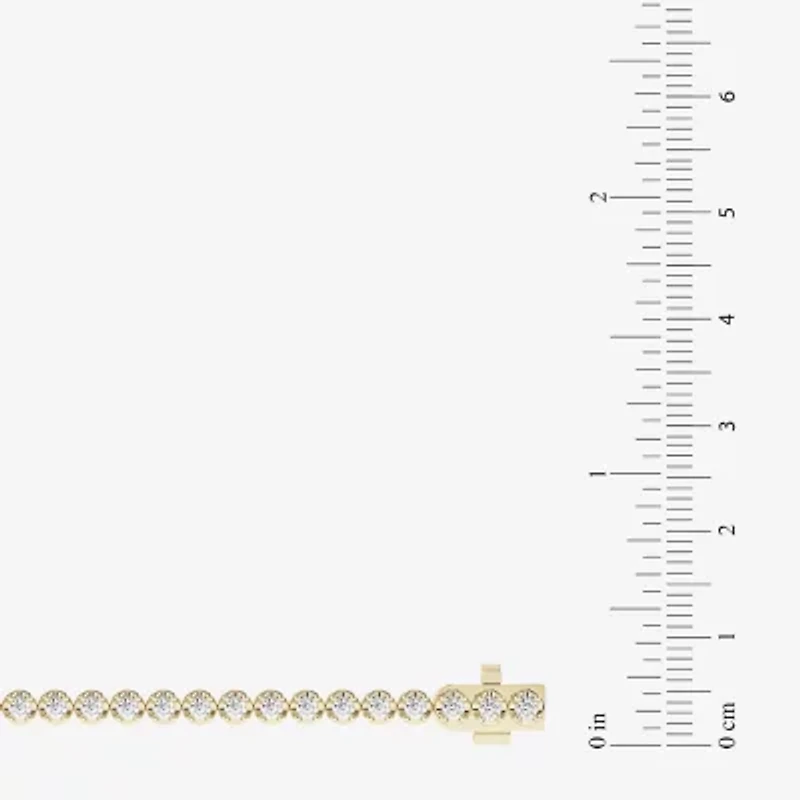 H-I/ I1) Womens CT. T.W. Lab Grown White Diamond 10K Gold 7.25 Inch Tennis Bracelet