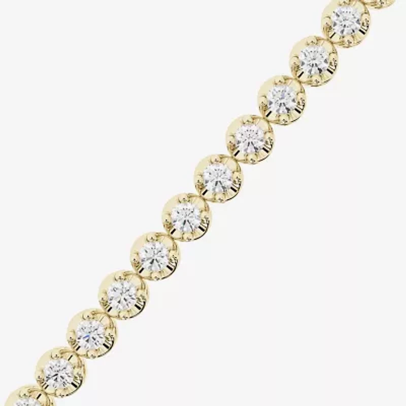 H-I/ I1) Womens CT. T.W. Lab Grown White Diamond 10K Gold 7.25 Inch Tennis Bracelet