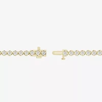 (I1/H-I) Womens 3 CT. T.W. Lab Grown White Diamond 10K Gold 7.25 Inch Tennis Bracelet