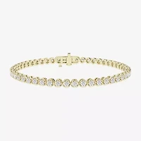 (I1/H-I) Womens 3 CT. T.W. Lab Grown White Diamond 10K Gold 7.25 Inch Tennis Bracelet