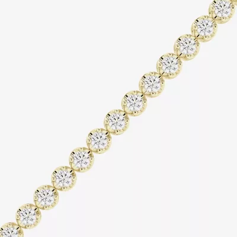(I1/H-I) Womens 3 CT. T.W. Lab Grown White Diamond 10K Gold 7.25 Inch Tennis Bracelet