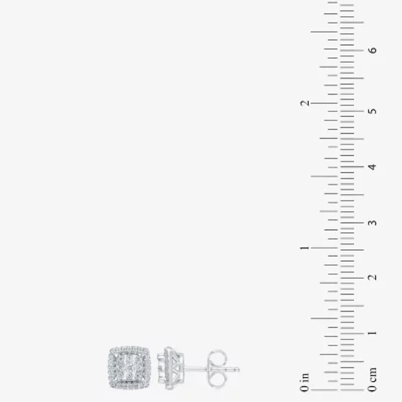 Diamond Blossom 1/4 CT. T.W. Natural White Diamond 10K White Gold 8mm Stud Earrings