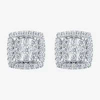 Diamond Blossom 1/4 CT. T.W. Natural White Diamond 10K White Gold 8mm Stud Earrings