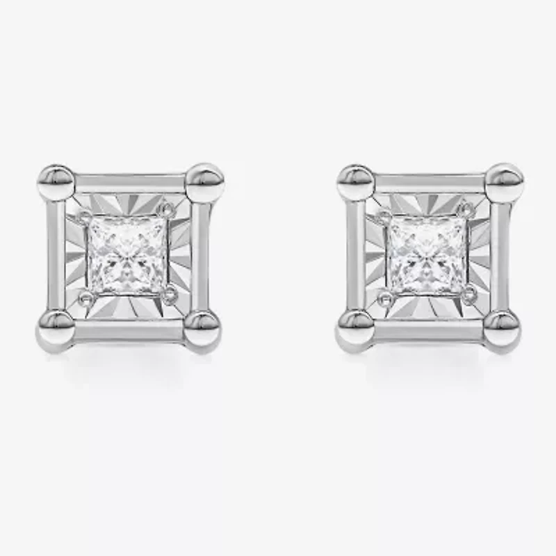 (I / I1) 1/2 CT. T.W. Lab-Grown White Diamond 10K White Gold Round Stud Earrings