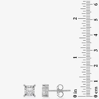 I / I1) 1 CT. T.W. Lab Grown White Diamond 10K White Gold Stud Earrings
