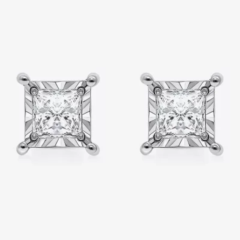 (I / I1) 2 CT. T.W. Lab Grown White Diamond 10K White Gold Stud Earrings