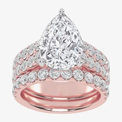 (G-H / Vs2-Si1) Womens 7 Ct.T.W. Lab Grown White Diamond 14K Gold Side Stone Bridal Set