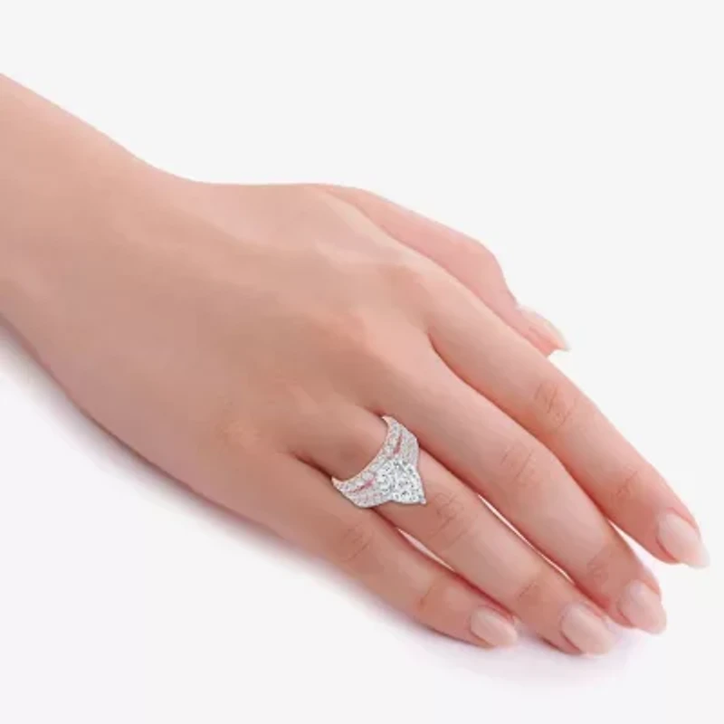 (G-H / Vs2-Si1) Womens 7 Ct.T.W. Lab Grown White Diamond 14K Gold Side Stone Bridal Set