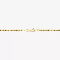 Womens 10K Gold 7.5 Inch Hollow Rope Chain Bracelet