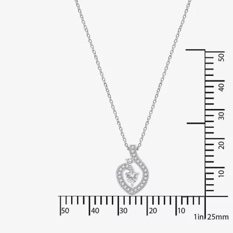 Diamonart Womens Cubic Zirconia Sterling Silver Heart 2-pc. Jewelry Set