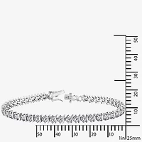 Diamonart Womens Cubic Zirconia Sterling Silver 7.25 Inch Tennis Bracelet