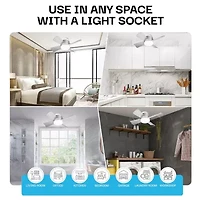 Bell + Howell Socket With Cool Lighting And Remote Control 1000 Lumens Ceiling Fan