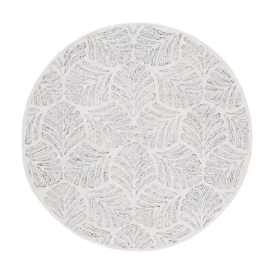 Martha Stewart Char Floral Hand Tufted 6' X Indoor Round Area Rug
