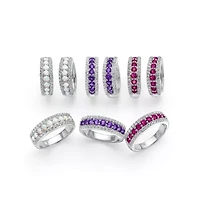 Womens Genuine Purple Amethyst Sterling Silver Band