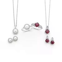 Lab Created Red Ruby Sterling Silver 13.5mm Diamond Stud Earrings