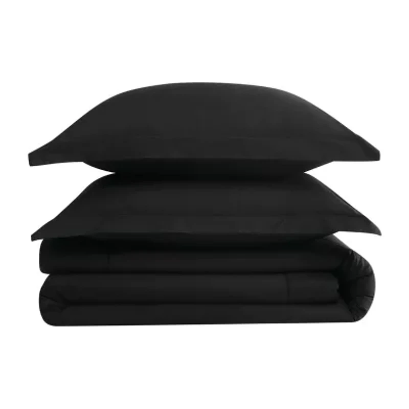 Brooklyn Loom Cotton Percale Midweight Comforter Set