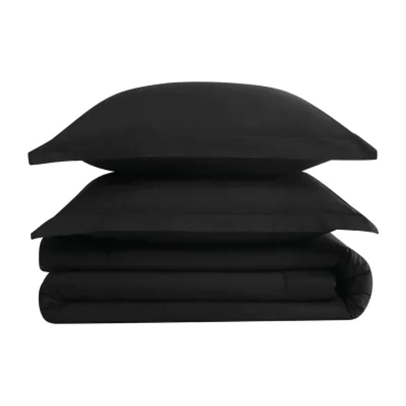Brooklyn Loom Cotton Percale Midweight Comforter Set