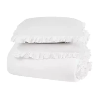 The Farmhouse By Rachel Ashwell Ruffled Washed Midweight Comforter Set