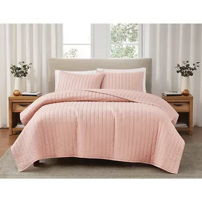 Brooklyn Loom Solid Cotton Percale Quilt Set