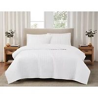 Brooklyn Loom Solid Cotton Percale Quilt Set