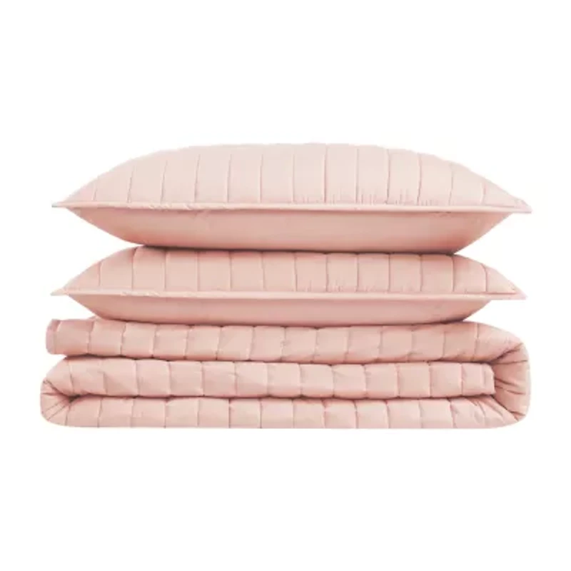 Brooklyn Loom Solid Cotton Percale Quilt Set