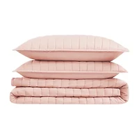 Brooklyn Loom Solid Cotton Percale Quilt Set