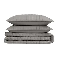 Brooklyn Loom Solid Cotton Percale Quilt Set