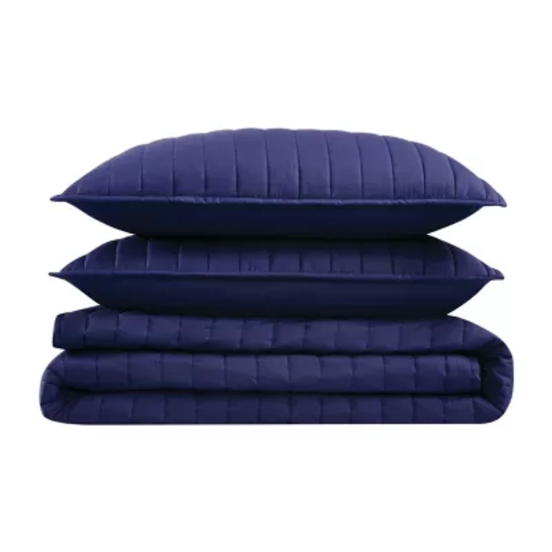 Brooklyn Loom Solid Cotton Percale Quilt Set