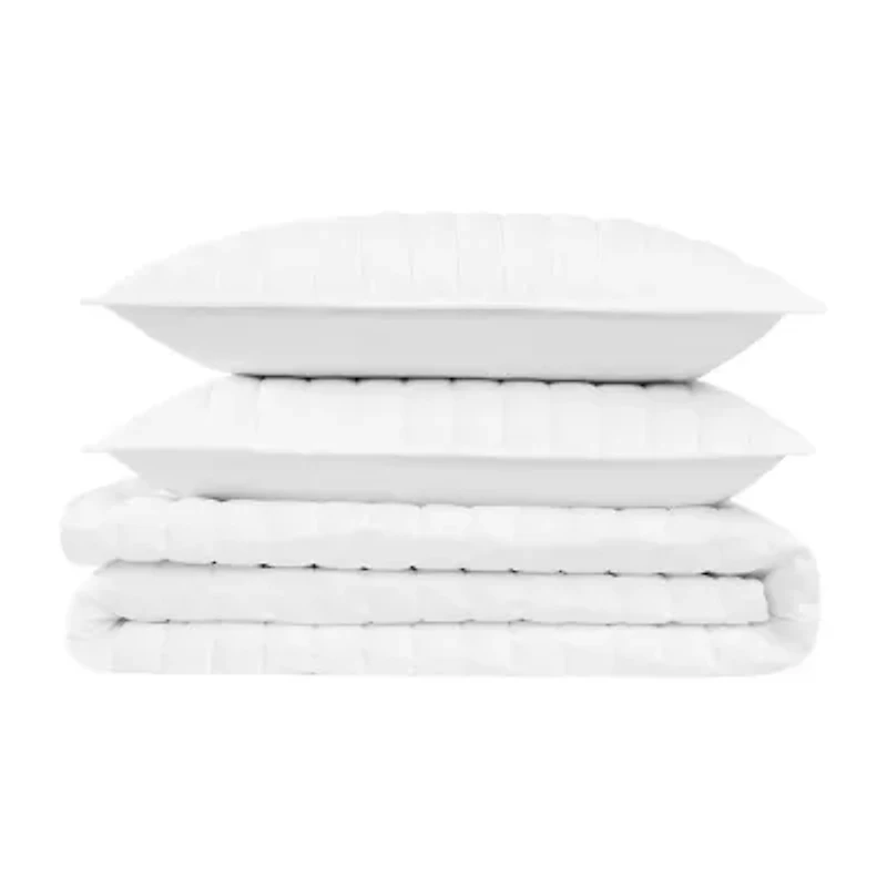 Brooklyn Loom Solid Cotton Percale Quilt Set