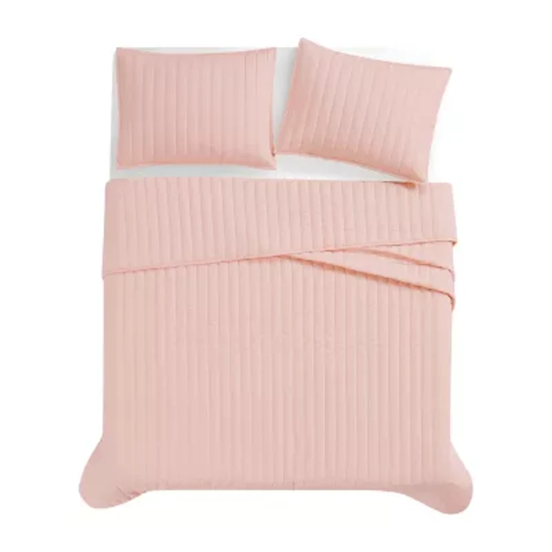 Brooklyn Loom Solid Cotton Percale Quilt Set