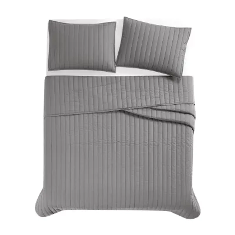 Brooklyn Loom Solid Cotton Percale Quilt Set
