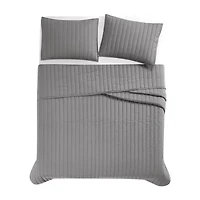 Brooklyn Loom Solid Cotton Percale Quilt Set