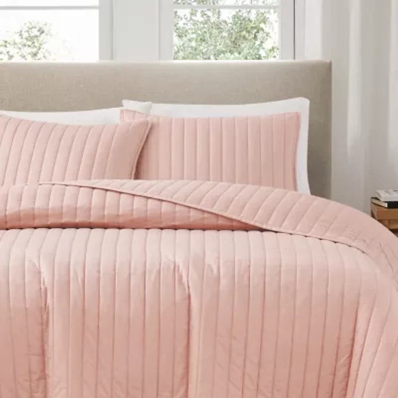 Brooklyn Loom Solid Cotton Percale Quilt Set