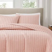 Brooklyn Loom Solid Cotton Percale Quilt Set