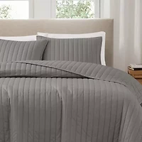 Brooklyn Loom Solid Cotton Percale Quilt Set