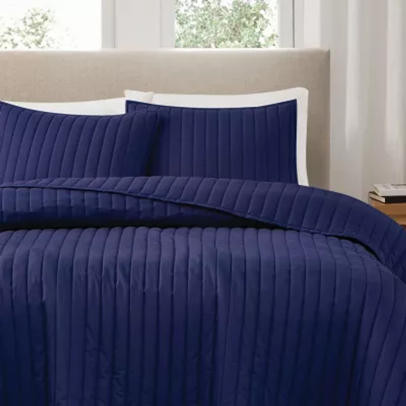 Brooklyn Loom Solid Cotton Percale Quilt Set
