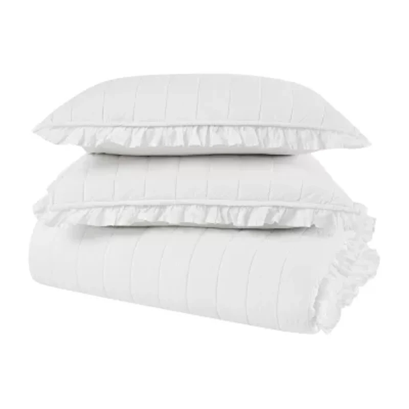 The Farmhouse By Rachel Ashwell Ruffled Washed Quilt Set