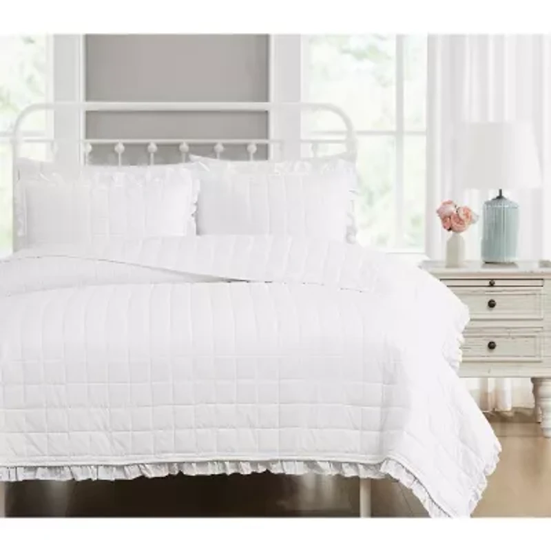 The Farmhouse By Rachel Ashwell Ruffled Washed Quilt Set