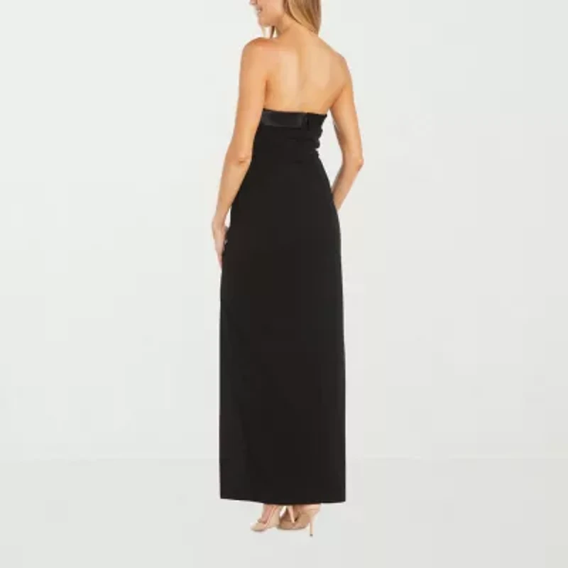 Sophia Cristina Bow Womens Sleeveless Evening Gown