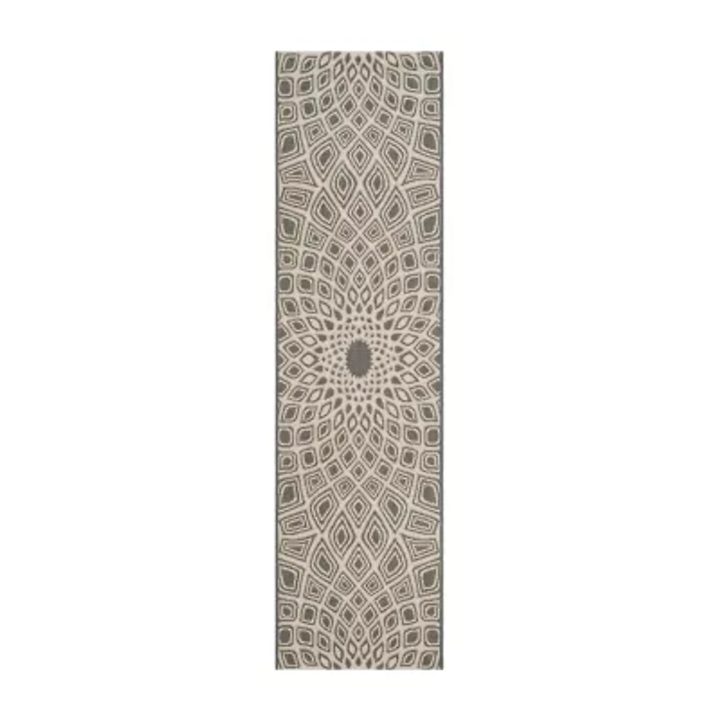 Safavieh Courtyard Collection Jacinth Geometric Indoor/Outdoor Runner Rug