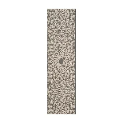 Safavieh Courtyard Collection Jacinth Geometric Indoor/Outdoor Runner Rug
