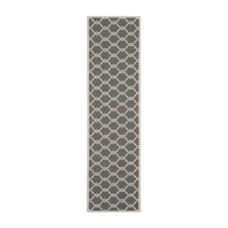 Safavieh Courtyard Collection Jobeth Geometric Indoor/Outdoor Runner Rug