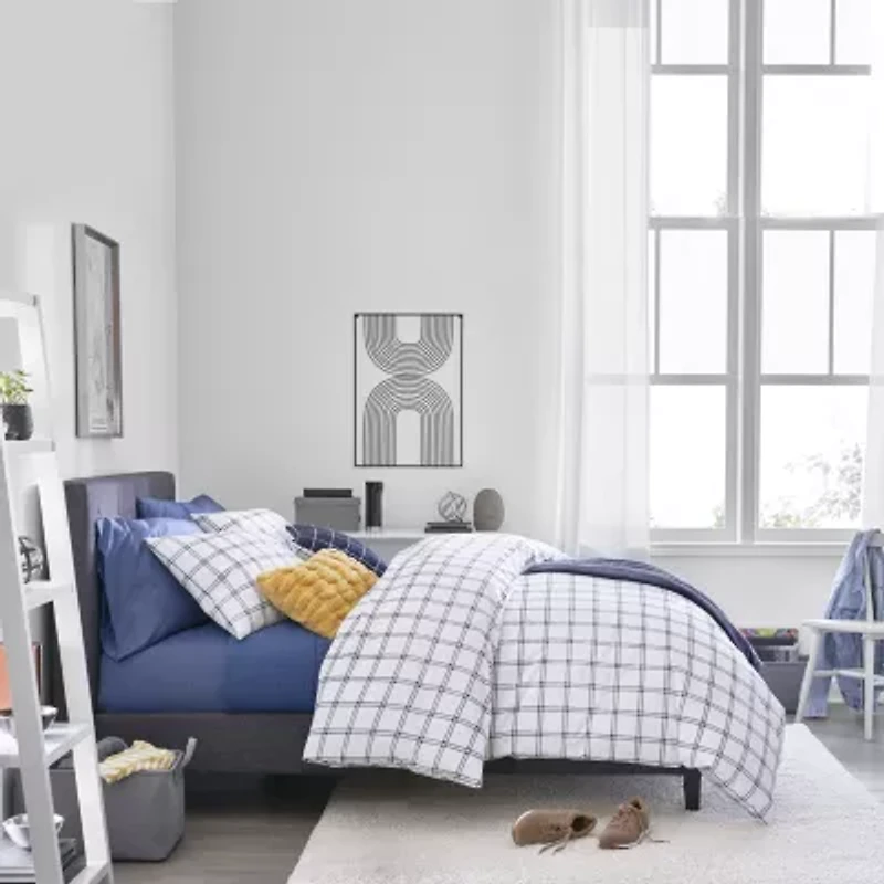 Home Expressions Cotton 3-Pc Print Geometric Duvet Cover Set