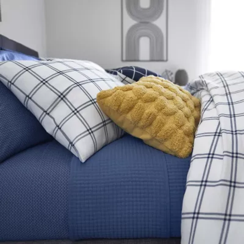 Home Expressions Cotton 3-Pc Print Geometric Duvet Cover Set