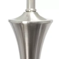 All the Rages Elegant Designs Brushed Nickel Tapered With White Shades 3-pc. Lamp Set